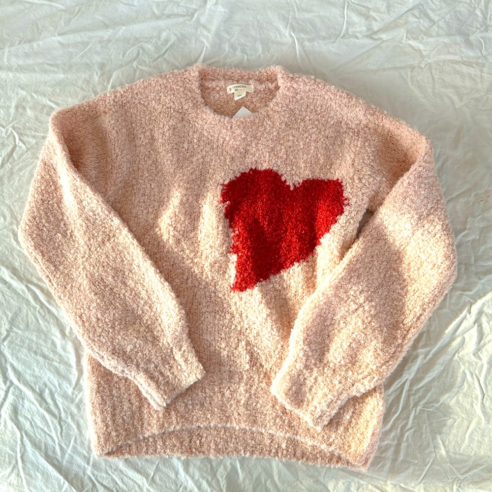 Crewcuts cozy heart sweater NWT